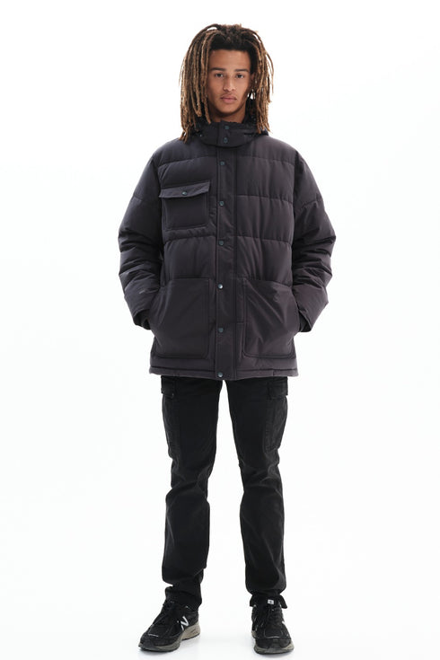 Basehit Ανδρικό Μπουφάν Puffer Χρώμα Ανθρακί