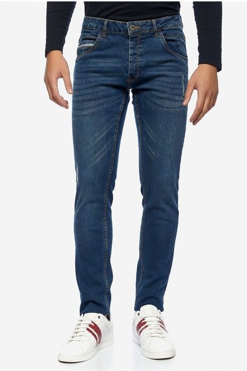 Ανδρικό Τζιν Παντελόνι Στενό Μπλε με Ελαφρύ Ξέβαμμα CAMARO