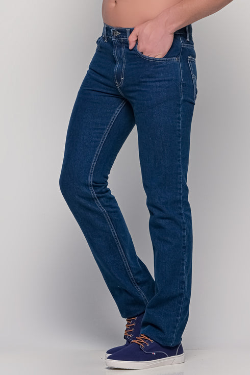 Ανδρικό Jean Παντελόνι Σταθερό Ύφασμα Μπλε Trial