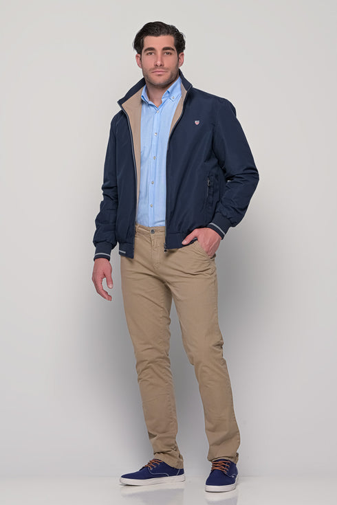 Ανδρικό Ανοιξιάτικο Μπουφάν Διπλής Όψεως Μπλε-Μπεζ