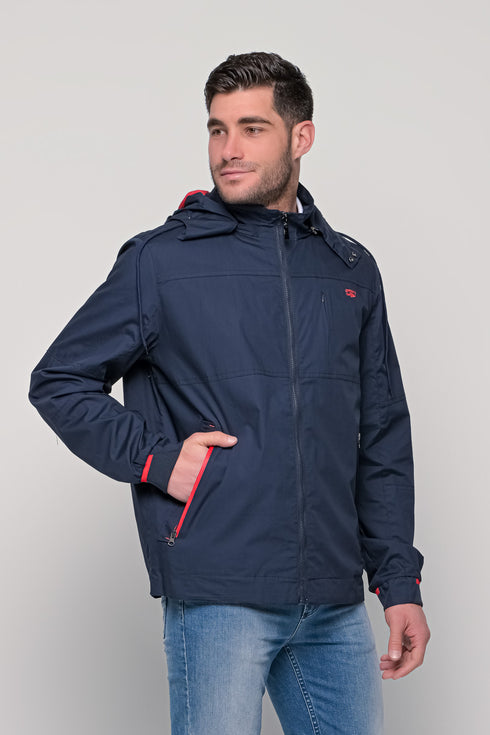 Ανδρικό Ανοιξιάτικο Μπουφάν Μπλε με Κουκούλα Lexton