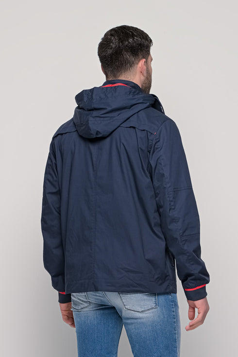 Ανδρικό Ανοιξιάτικο Μπουφάν Μπλε με Κουκούλα Lexton