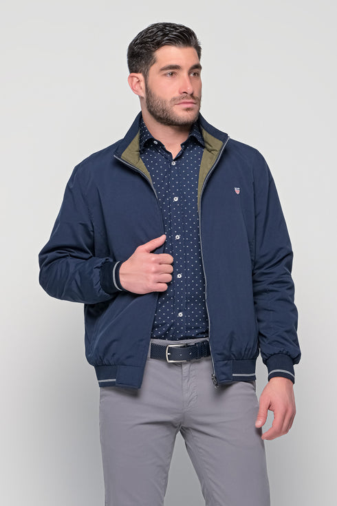 Ανδρικό Ανοιξιάτικο Μπουφάν Διπλής Όψεως Μπλε-Λαδί NYT