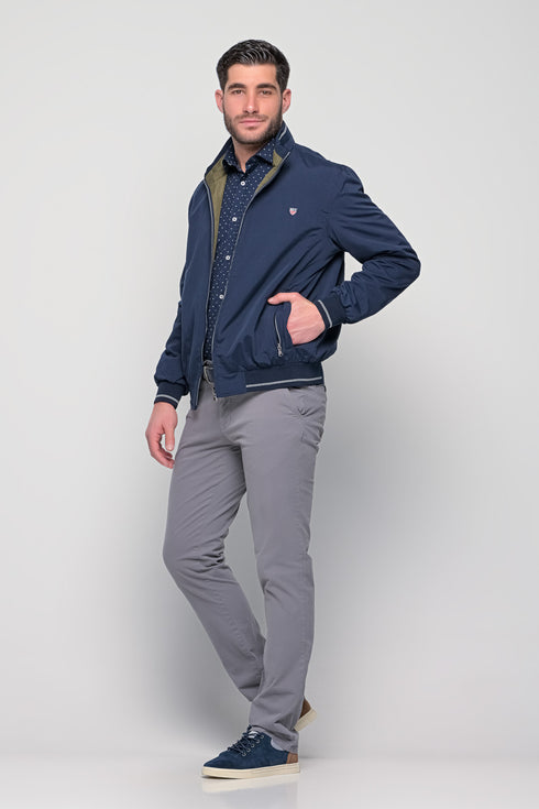 Ανδρικό Ανοιξιάτικο Μπουφάν Διπλής Όψεως Μπλε-Λαδί NYT