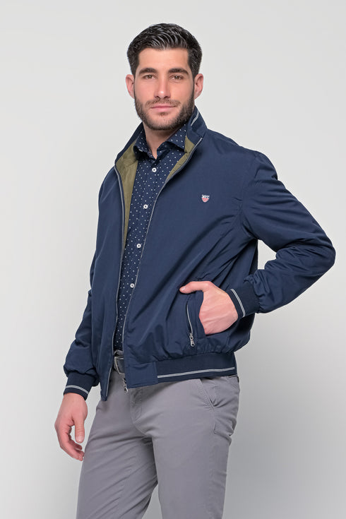 Ανδρικό Ανοιξιάτικο Μπουφάν Διπλής Όψεως Μπλε-Λαδί NYT