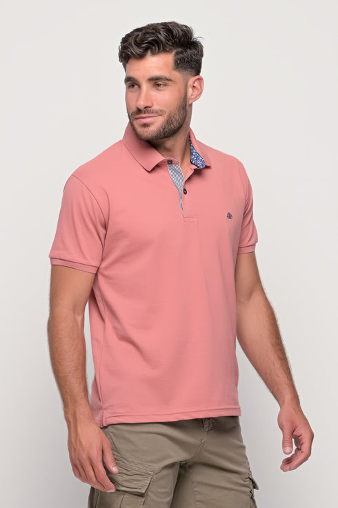 Ανδρικό Μπλουζάκι Πόλο Ροζ Άνετη Γραμμή Everbest