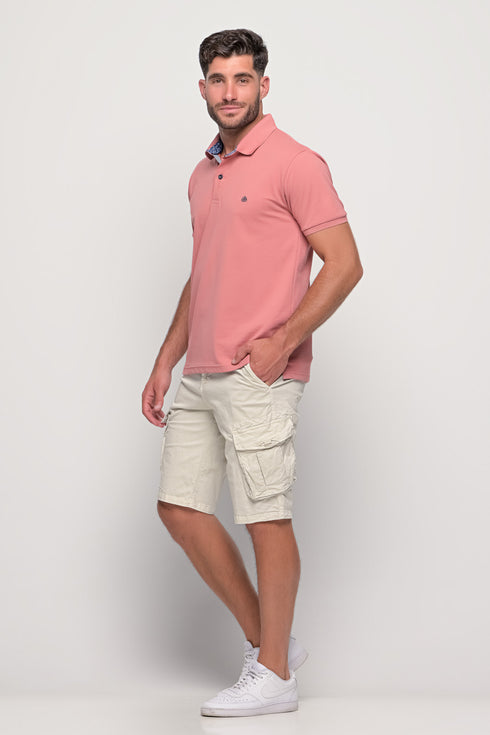 Ανδρικό Μπλουζάκι Πόλο Ροζ Άνετη Γραμμή Everbest