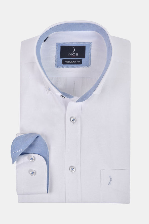 Ανδρικό πουκάμισο χρώμα λευκό NCS