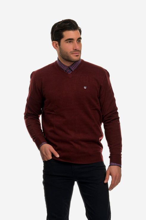 Ανδρικό Λεπτό Πλεκτό Λαιμός Βε Μπορντό NYT