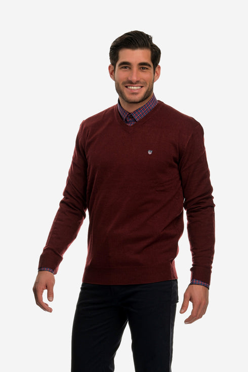 Ανδρικό Λεπτό Πλεκτό Λαιμός Βε Μπορντό NYT