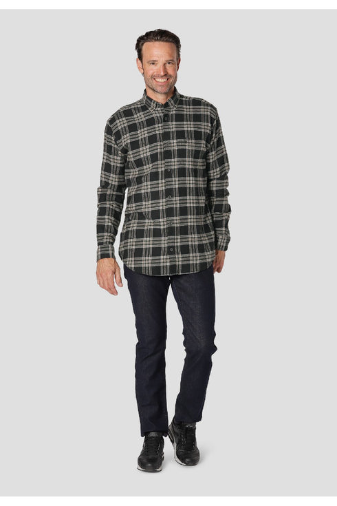 Ανδρικό Πουκάμισο Φανέλα Πράσινο-Γκρι Καρό Pre end